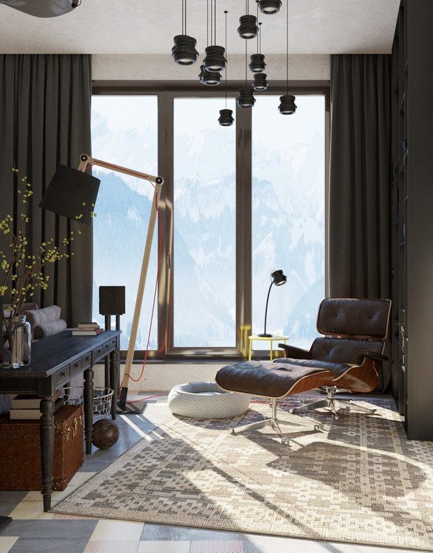 Фото из портфолио Брутальная, двухуровневая квартира в Сочи – фотографии дизайна интерьеров на INMYROOM