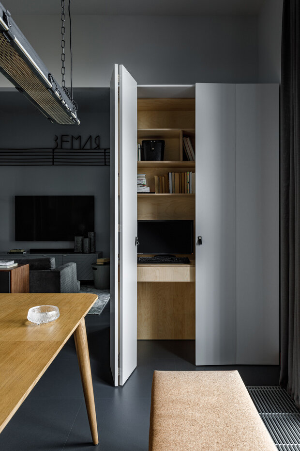 Фотография: Кухня и столовая в стиле Лофт, Современный, Квартира, Проект недели, Москва, Ирина Крашенинникова, Монолитный дом, 2 комнаты, 60-90 метров – фото на INMYROOM