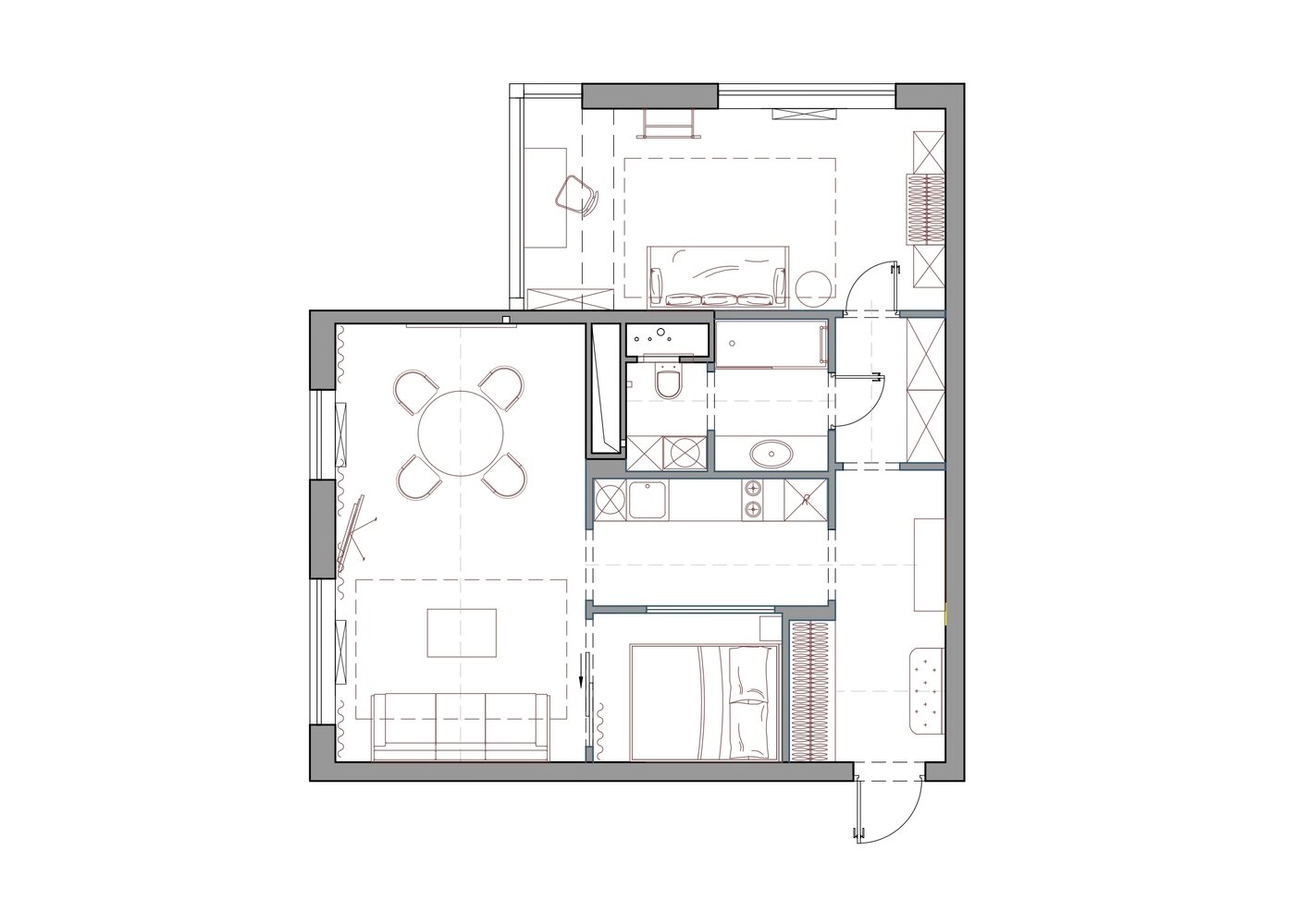 Фотография: Планировки в стиле , Классический, Современный, Квартира, Проект недели, Москва, 3 комнаты, 60-90 метров, Amalgama Interior, Марина Ярмаркина – фото на INMYROOM Фотография: Планировки в стиле , Классический, Современный, Квартира, Проект недели, Москва, 3 комнаты, 60-90 метров, Amalgama Interior, Марина Ярмаркина – фото на INMYROOM