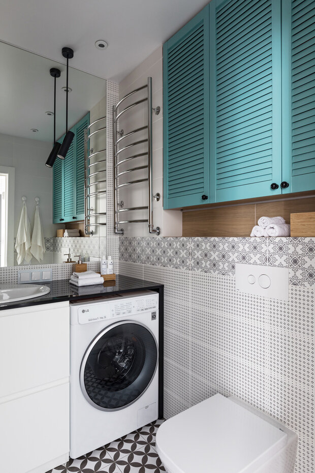 Фотография: Ванная в стиле Скандинавский, Современный, Малогабаритная квартира – фото на INMYROOM