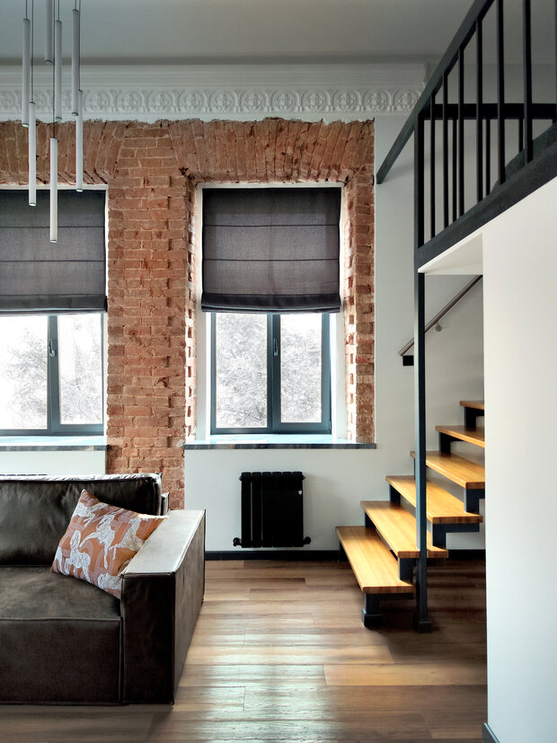 Фотография: Гостиная в стиле Лофт, Эклектика, Квартира, Студия, Проект дня, Кирпичный дом, 40-60 метров, современный с элементами лофта, Оренбург, эклектика: парижский шик, Алла Розова – фото на INMYROOM