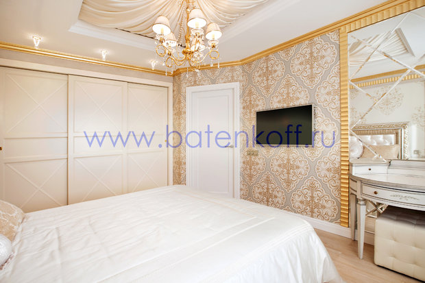 Фото из портфолио  Фото реализованной спальни в ЖК Адмиральский от дизайн студии Батенькофф в классическом стиле – фотографии дизайна интерьеров на InMyRoom.ru
