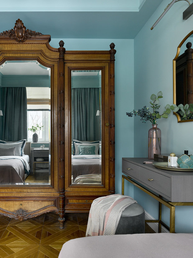 Фотография: Спальня в стиле Эклектика, Квартира, Проект недели, Москва, Сталинка, 2 комнаты, 40-60 метров, Елена Маркина – фото на INMYROOM