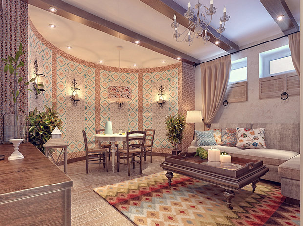 Фотография: Гостиная в стиле Прованс и Кантри – фото на INMYROOM