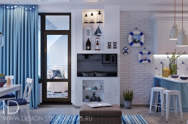 Фото из портфолио МОРСКАЯ РОМАНТИКА В ЛАСПИ, 52 М² – фотографии дизайна интерьеров на INMYROOM
