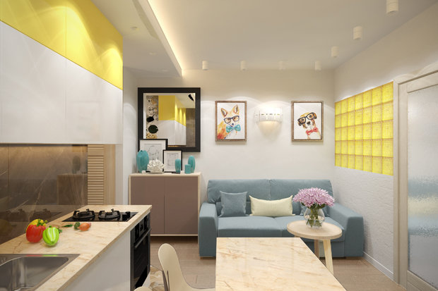 Фото из портфолио мини-квартира 27кв.м. – фотографии дизайна интерьеров на INMYROOM