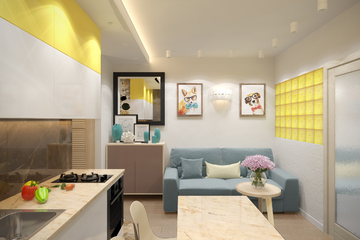 Фото из портфолио мини-квартира 27кв.м. – фотографии дизайна интерьеров на INMYROOM Фото из портфолио мини-квартира 27кв.м. – фотографии дизайна интерьеров на INMYROOM