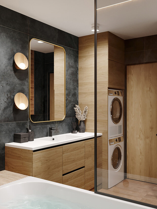 Фотография: Ванная в стиле Современный, Прихожая, Квартира, Проект дня, Санкт-Петербург, Юлия Чернова, 4 и больше, 60-90 метров – фото на INMYROOM