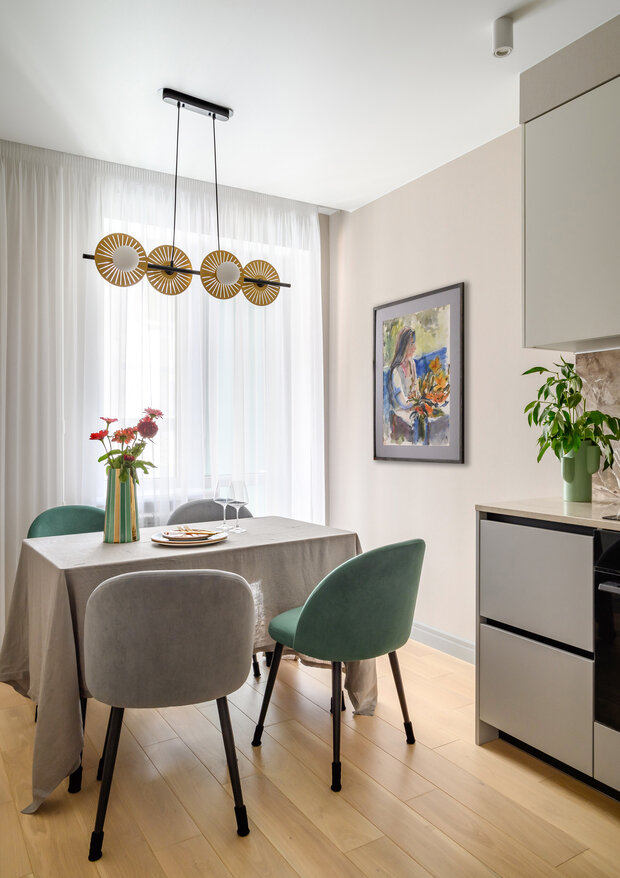 Фотография: Кухня и столовая в стиле Современный, Квартира, Проект дня, Нижний Новгород, 1 комната, 40-60 метров, Любовь Мамошкина – фото на INMYROOM