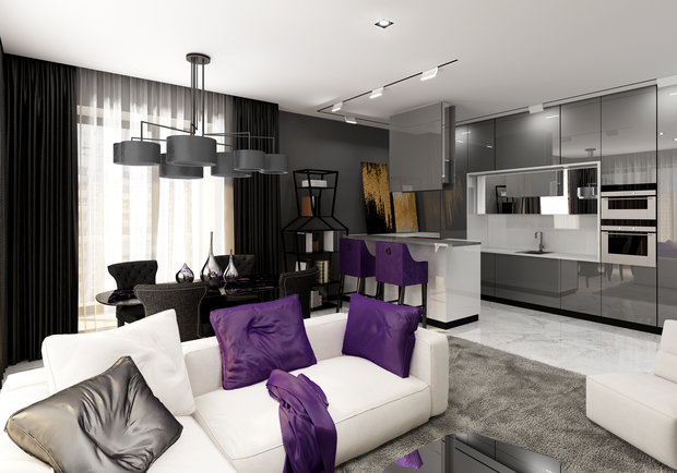 Фото из портфолио Интерьер гостиной комнаты, 46кв.м. – фотографии дизайна интерьеров на INMYROOM