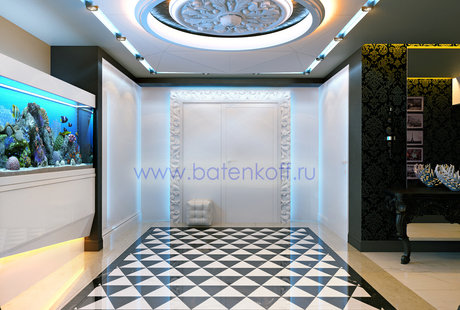 Дизайн проект прижожей в двух уровневом пентхаусе в ЖК Антарес от Батенькофф