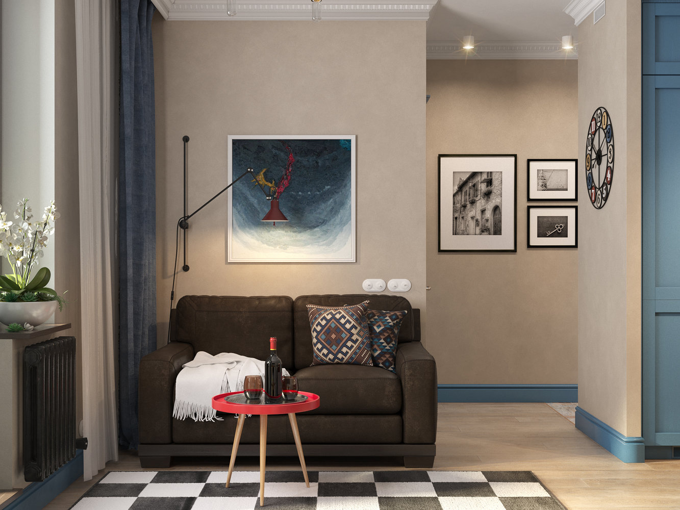 Фотография: Гостиная в стиле Современный, Эклектика, Квартира, Проект недели, Санкт-Петербург, Cubiq Studio, Монолитный дом, 1 комната, 40-60 метров, ЖК «Николаевский Ансамбль» – фото на INMYROOM Фотография: Гостиная в стиле Современный, Эклектика, Квартира, Проект недели, Санкт-Петербург, Cubiq Studio, Монолитный дом, 1 комната, 40-60 метров, ЖК «Николаевский Ансамбль» – фото на INMYROOM