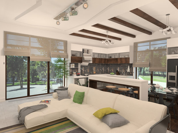 Фото из портфолио Интерьер кухни-гостиной "Макс + Лина" – фотографии дизайна интерьеров на INMYROOM