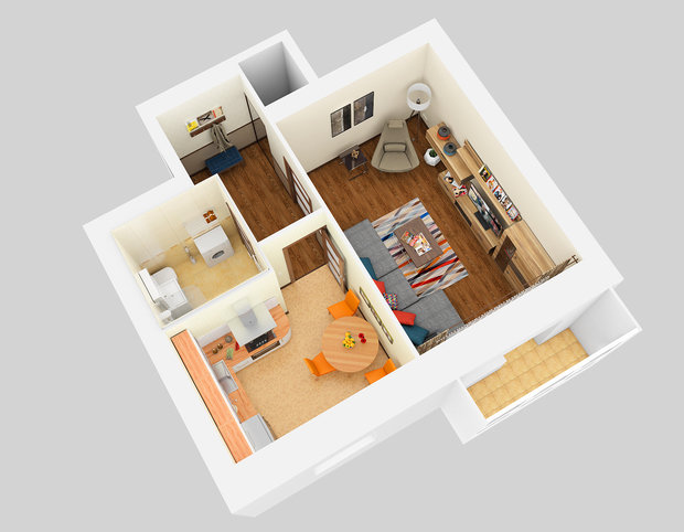 Фото из портфолио Проект типовой квартиры – фотографии дизайна интерьеров на INMYROOM