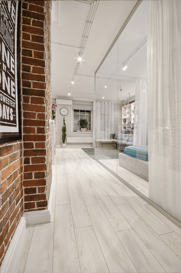 Фотография: Прихожая в стиле Скандинавский, Современный, Хай-тек, Квартира, Студия, Проект недели, Пермь, Артемий Саранин, новостройка, Монолитный дом, 40-60 метров – фото на INMYROOM