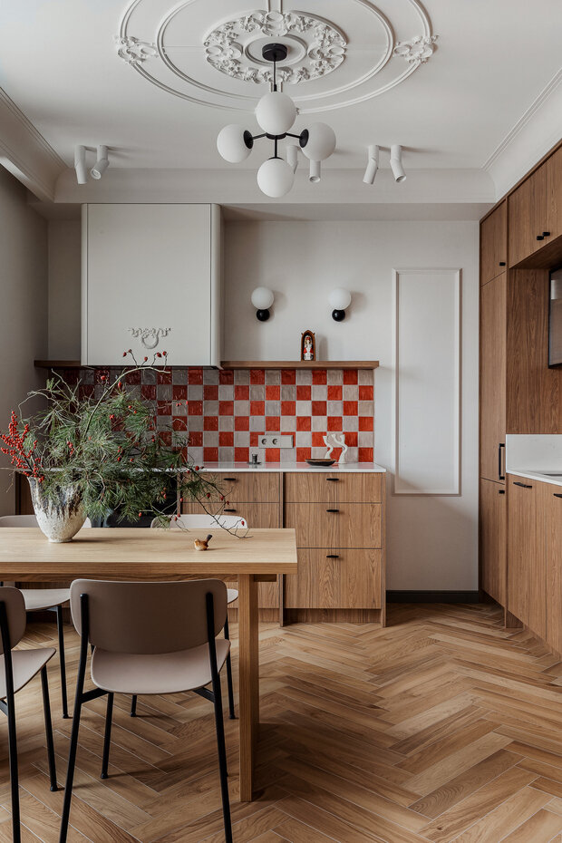 Фотография: Кухня и столовая в стиле Современный, Эклектика, Квартира, Проект дня, Минск, 3 комнаты, Анастасия Венедчук – фото на INMYROOM