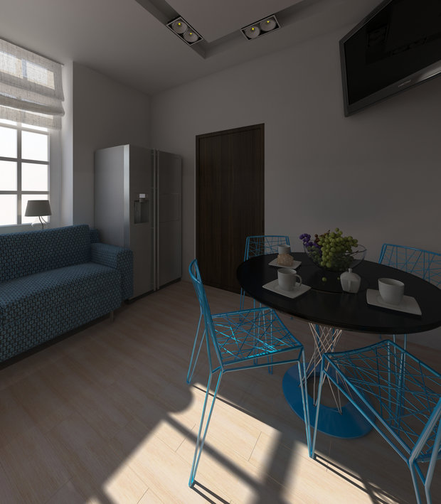 Фото из портфолио Кухня-гостиная в 1-комнатной кв. – фотографии дизайна интерьеров на INMYROOM