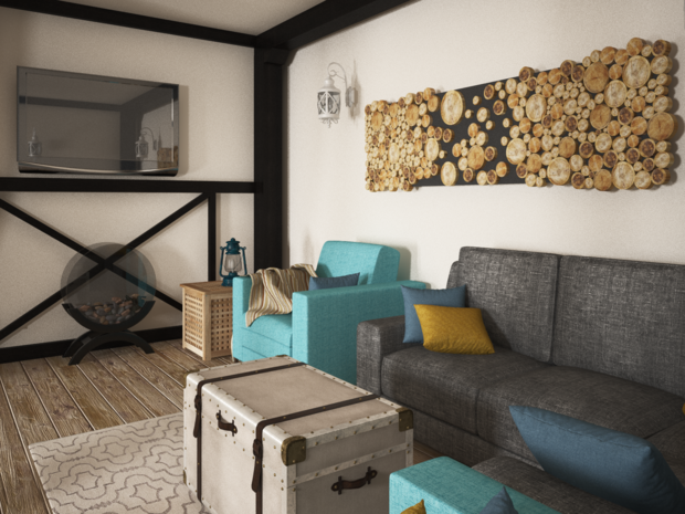 Фото из портфолио Интерьер загородного домика-студии – фотографии дизайна интерьеров на INMYROOM