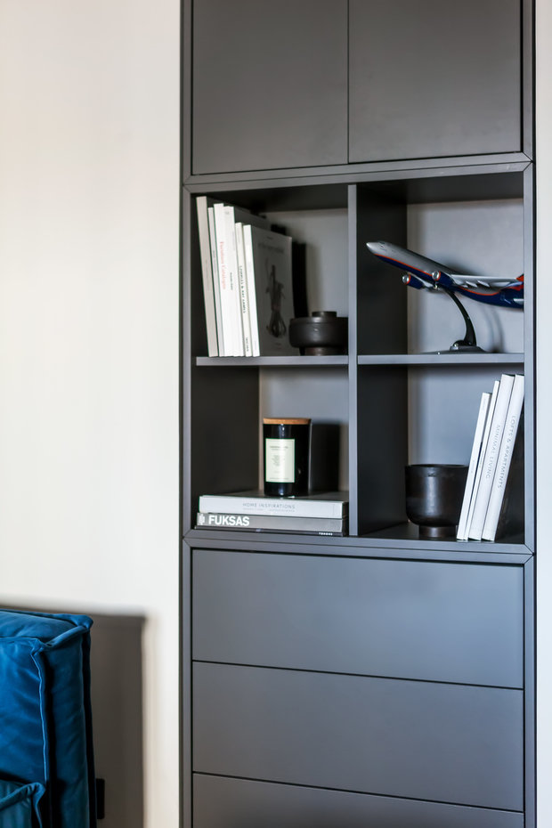 Фотография: Гостиная в стиле Минимализм, Современный, Квартира, Проект дня, Химки, 3 комнаты, 60-90 метров, Flatforfox – фото на INMYROOM