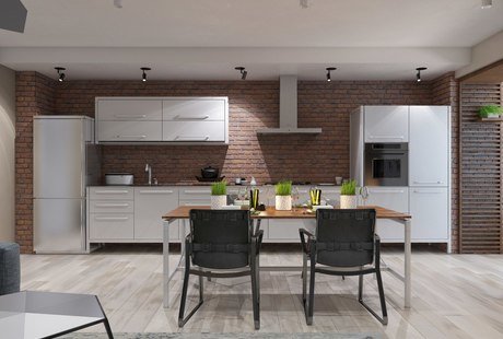 Гостиная в стиле лофт