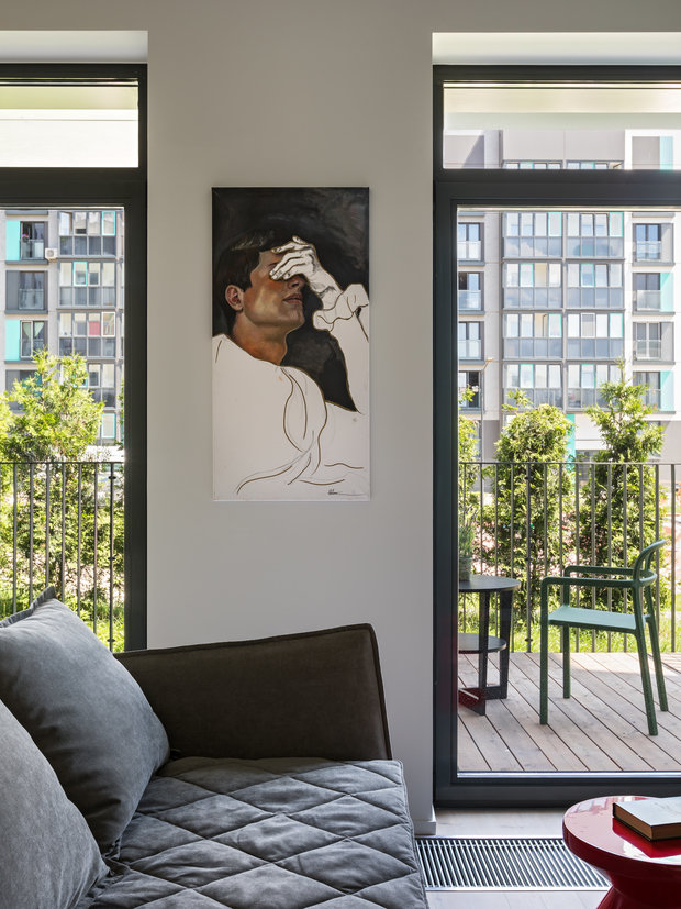 Фотография: Гостиная в стиле Минимализм, Современный, Малогабаритная квартира, Квартира, Студия, Проект недели, Минск, 40-60 метров, VAE design & architecture, Евгений Варкович, Лана Лето – фото на INMYROOM