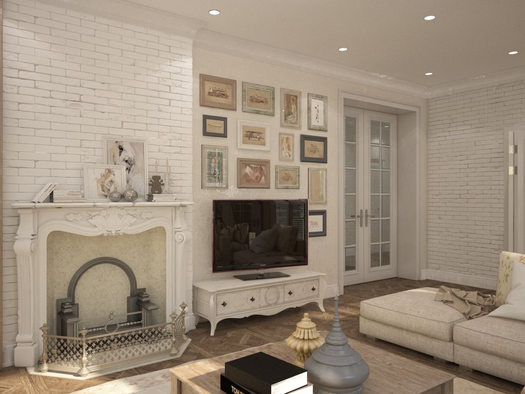 Фотография: Гостиная в стиле Прованс и Кантри, Дом, Россия, Декор, Мебель и свет, Белый, Бежевый, Серый, Коричневый, Дом и дача, Павел Алексеев, Казань, dom-iz-brusa – фото на INMYROOM