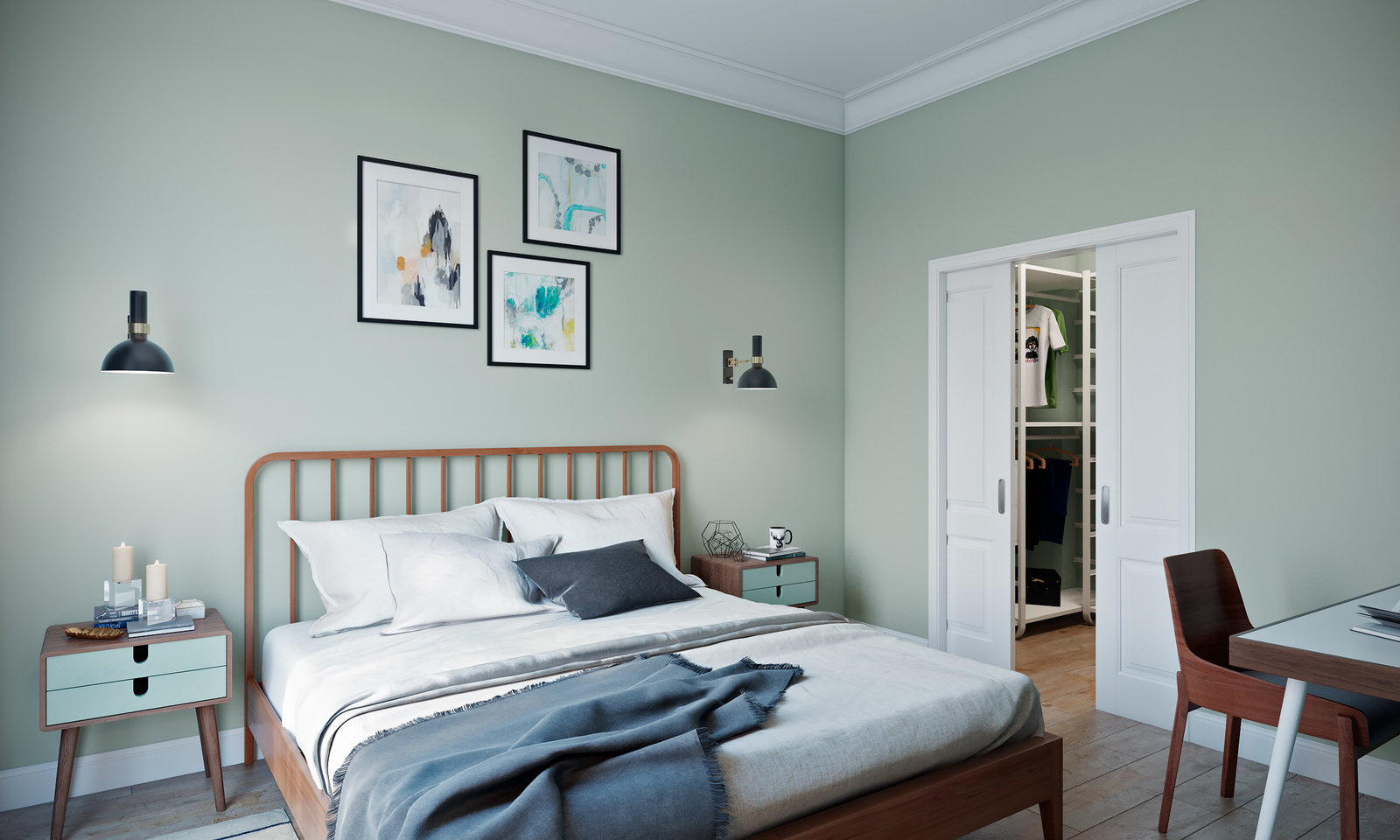 Фотография: Спальня в стиле Скандинавский, Квартира, Проект недели, Samsung, Co:Interior, 2 комнаты, 60-90 метров, Москав, mid-century modern – фото на INMYROOM Фотография: Спальня в стиле Скандинавский, Квартира, Проект недели, Samsung, Co:Interior, 2 комнаты, 60-90 метров, Москав, mid-century modern – фото на INMYROOM