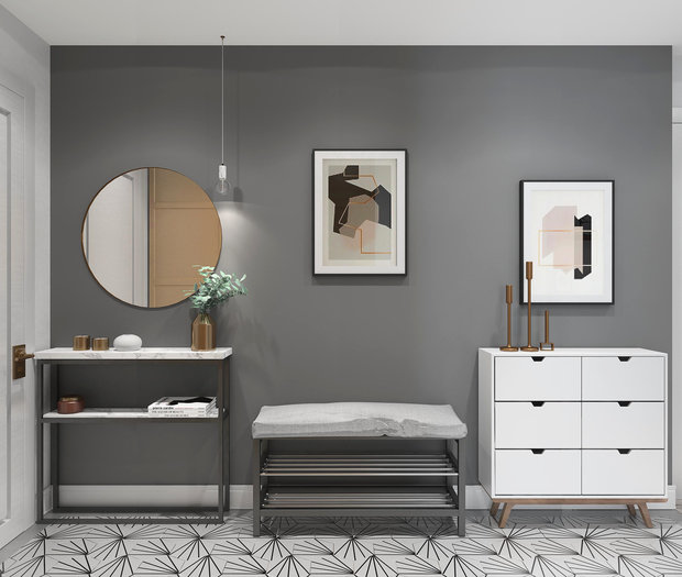 Фотография: Прихожая в стиле Скандинавский, Современный, Квартира, Проект недели, Балашиха, Монолитный дом, 4 и больше, Более 90 метров, Нина Шуберт – фото на INMYROOM