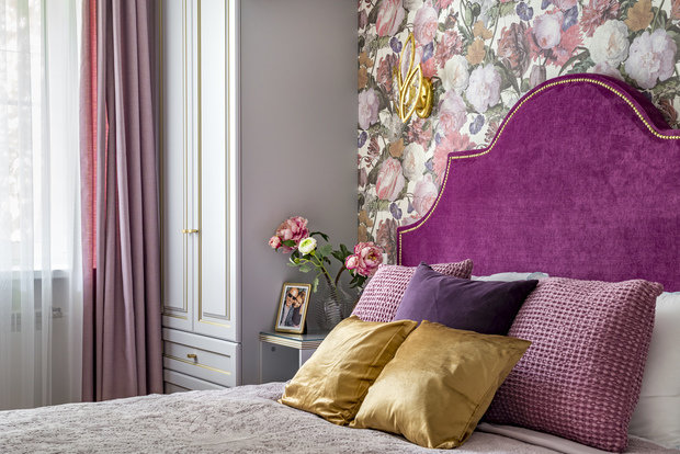 Фотография: Спальня в стиле Современный, Классический, Квартира, Проект недели, Москва, Кирпичный дом, 4 и больше, 60-90 метров, Юлия Левина – фото на INMYROOM