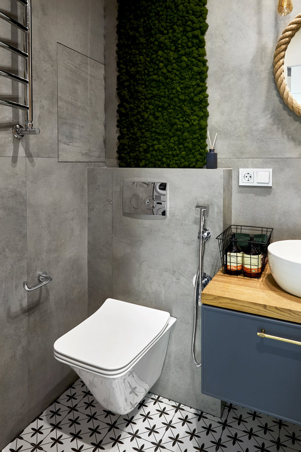 Фотография: Ванная в стиле Лофт, Современный, Малогабаритная квартира, Квартира, Студия, Проект недели, Москва, до 40 метров, Мария Волкова – фото на INMYROOM