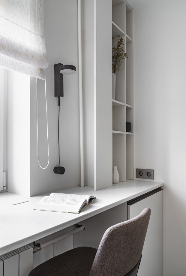 Фотография: Кухня и столовая в стиле Современный, Минимализм, Квартира, Проект дня, Москва, Панельный дом, 2 комнаты, 40-60 метров, Мария Лебедева – фото на INMYROOM