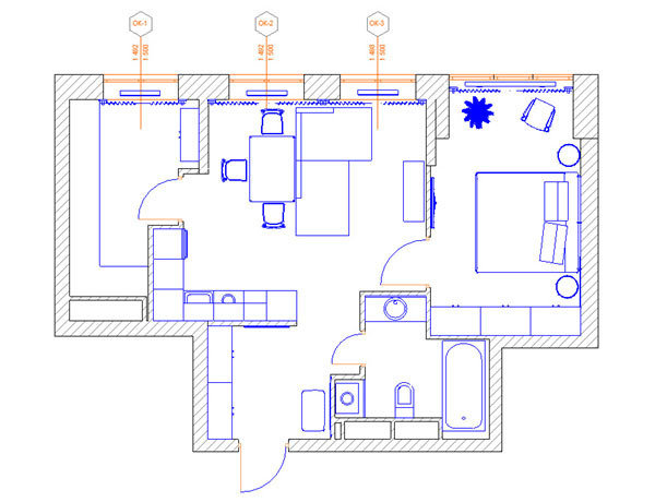 Фотография: Планировки в стиле , Современный, Квартира, Проект недели, Новая Москва, 2 комнаты, 40-60 метров, Татьяна Домарацкая – фото на INMYROOM Фотография: Планировки в стиле , Современный, Квартира, Проект недели, Новая Москва, 2 комнаты, 40-60 метров, Татьяна Домарацкая – фото на INMYROOM