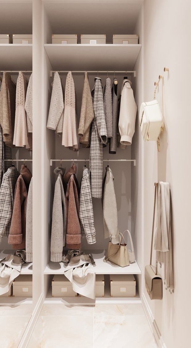 Фотография: Гардеробная в стиле Современный, Эклектика, Квартира, Проект недели, Санкт-Петербург, 4 и больше, 60-90 метров, Елена Лебедева – фото на INMYROOM