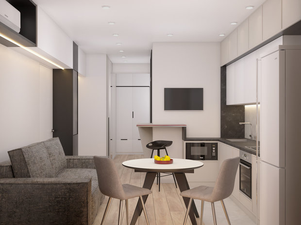 Фото из портфолио Дизайн проект 2-х комнатной квартиры "СОЛНЕЧНЫЙ ЗАКАТ" – фотографии дизайна интерьеров на INMYROOM