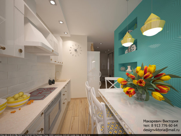 Фото из портфолио Квартира 45 кв.м. на Романова – фотографии дизайна интерьеров на INMYROOM