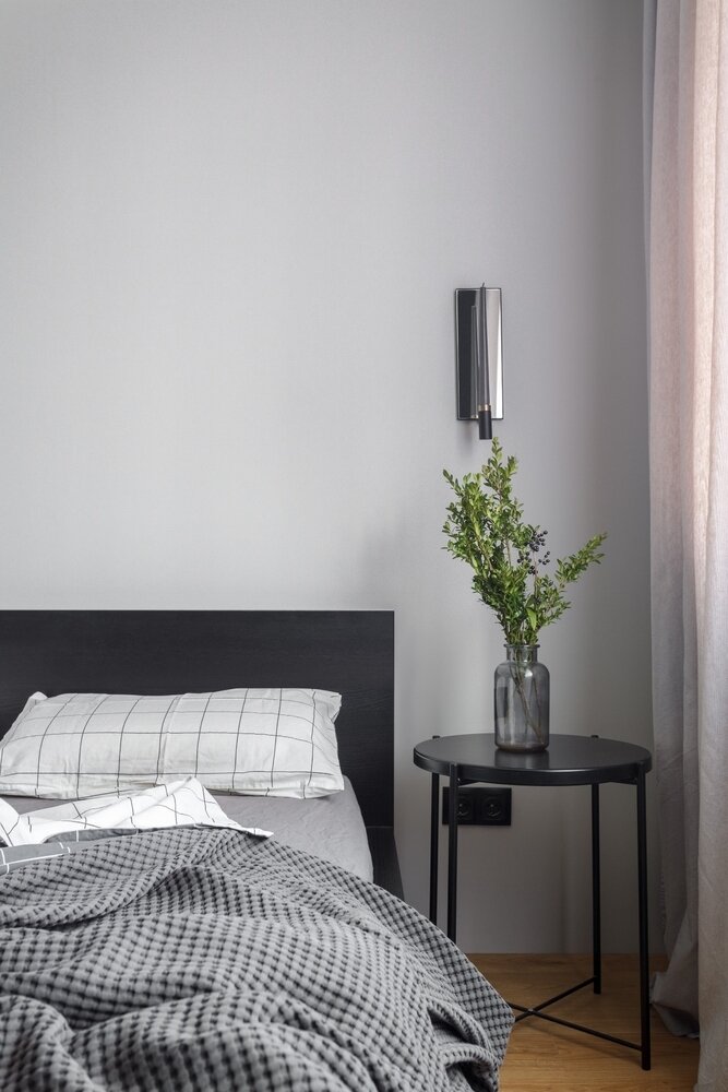 Фотография: Спальня в стиле Современный, Минимализм, Скандинавский, Малогабаритная квартира, Квартира, Проект недели, Краснодар, 2 комнаты, 40-60 метров, Монолитно-кирпичный, Denish Design, Кристина Селютина – фото на INMYROOM Фотография: Спальня в стиле Современный, Минимализм, Скандинавский, Малогабаритная квартира, Квартира, Проект недели, Краснодар, 2 комнаты, 40-60 метров, Монолитно-кирпичный, Denish Design, Кристина Селютина – фото на INMYROOM