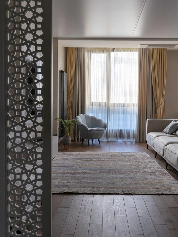 Фотография: Гостиная в стиле Восточный, Квартира, Проект недели, Самара, 4 и больше, Более 90 метров, Татьяна Тувман – фото на INMYROOM