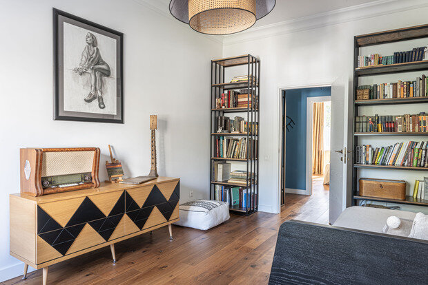 Фотография: Кабинет в стиле Скандинавский, Современный, Эклектика, Квартира, Проект дня, Москва, Сталинка, Кирпичный дом, 3 комнаты, 60-90 метров, эклектичный с элементами этники и современного дизайна, Екатерина Евтихиева – фото на INMYROOM