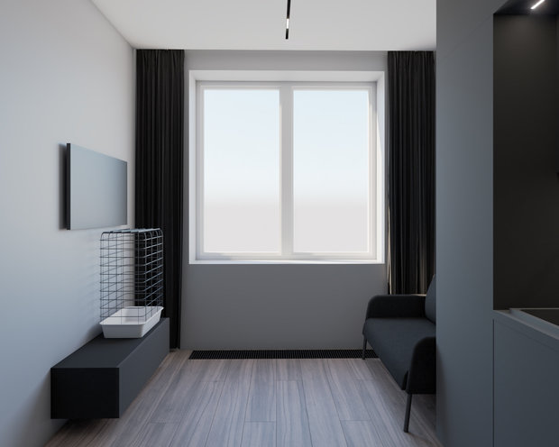 Фото из портфолио Дизайн-проект квартиры в ЖК Октябрьское поле 36 м2 – фотографии дизайна интерьеров на INMYROOM