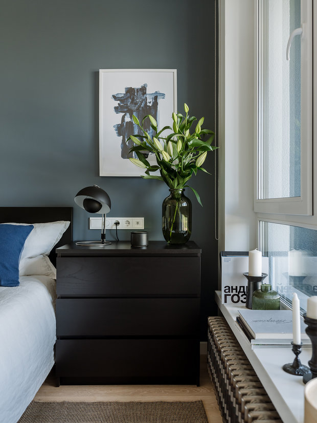 Фотография: Спальня в стиле Скандинавский, Минимализм, Квартира, Проект недели, Москва, 3 комнаты, 60-90 метров, Елена Соренсен – фото на INMYROOM