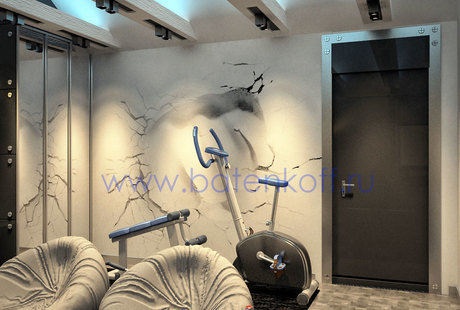 Дизайн проект домашнего кинотеатра на мансарде в современном стиле от Батенькофф. 