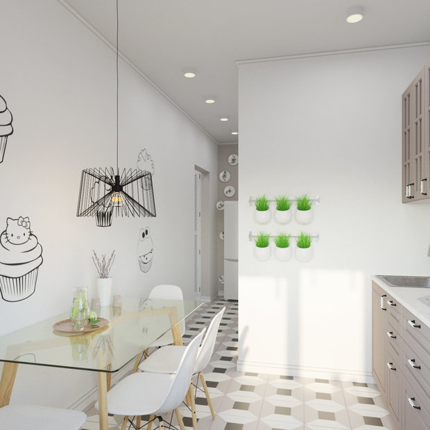 Фото из портфолио Пудра квартира 50 м2 Москва – фотографии дизайна интерьеров на INMYROOM