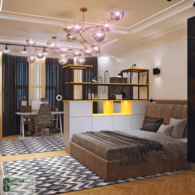 Фото из портфолио Проект дома  Урбан-вилла 2 этаж – фотографии дизайна интерьеров на INMYROOM