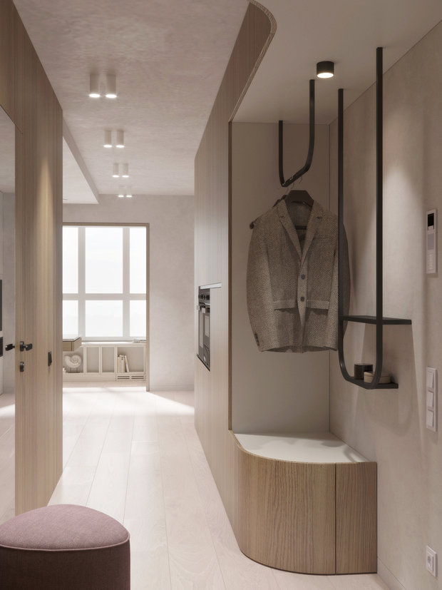 Фотография: Прихожая в стиле Минимализм, Современный, Малогабаритная квартира, Квартира, Студия, Проект недели, Сочи, Алена Тимонина, Андрей Тимонин, до 40 метров – фото на INMYROOM