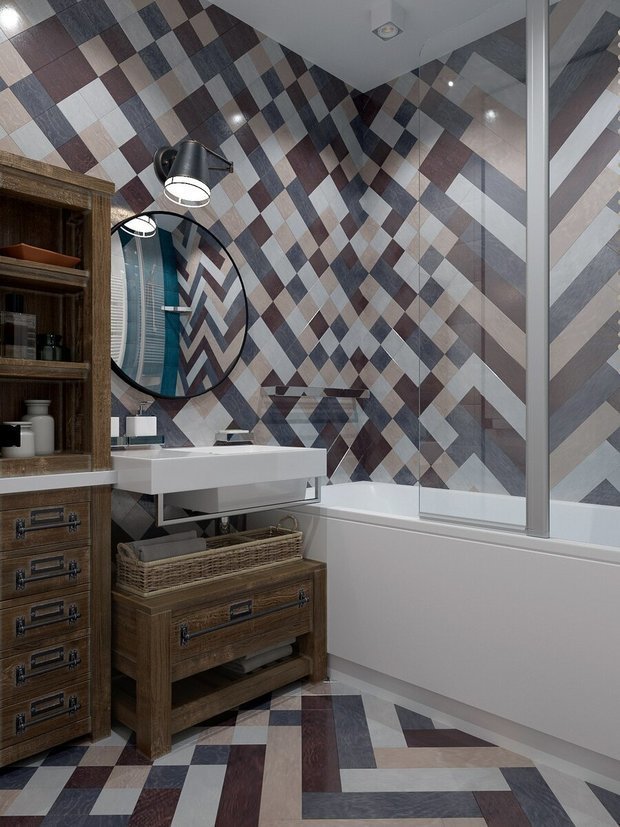 Фотография: Ванная в стиле Лофт, Скандинавский, Перепланировка – фото на INMYROOM