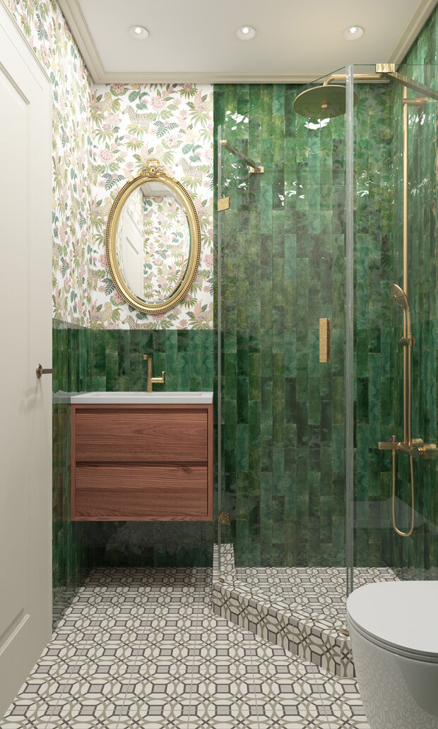 Фотография: Ванная в стиле Классический, Современный, Эклектика, Проект недели, Москва, 4 и больше, Более 90 метров, Ольга Долидзе – фото на INMYROOM