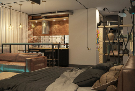 Дизайн интерьера спальни для холостяка, г. Москва