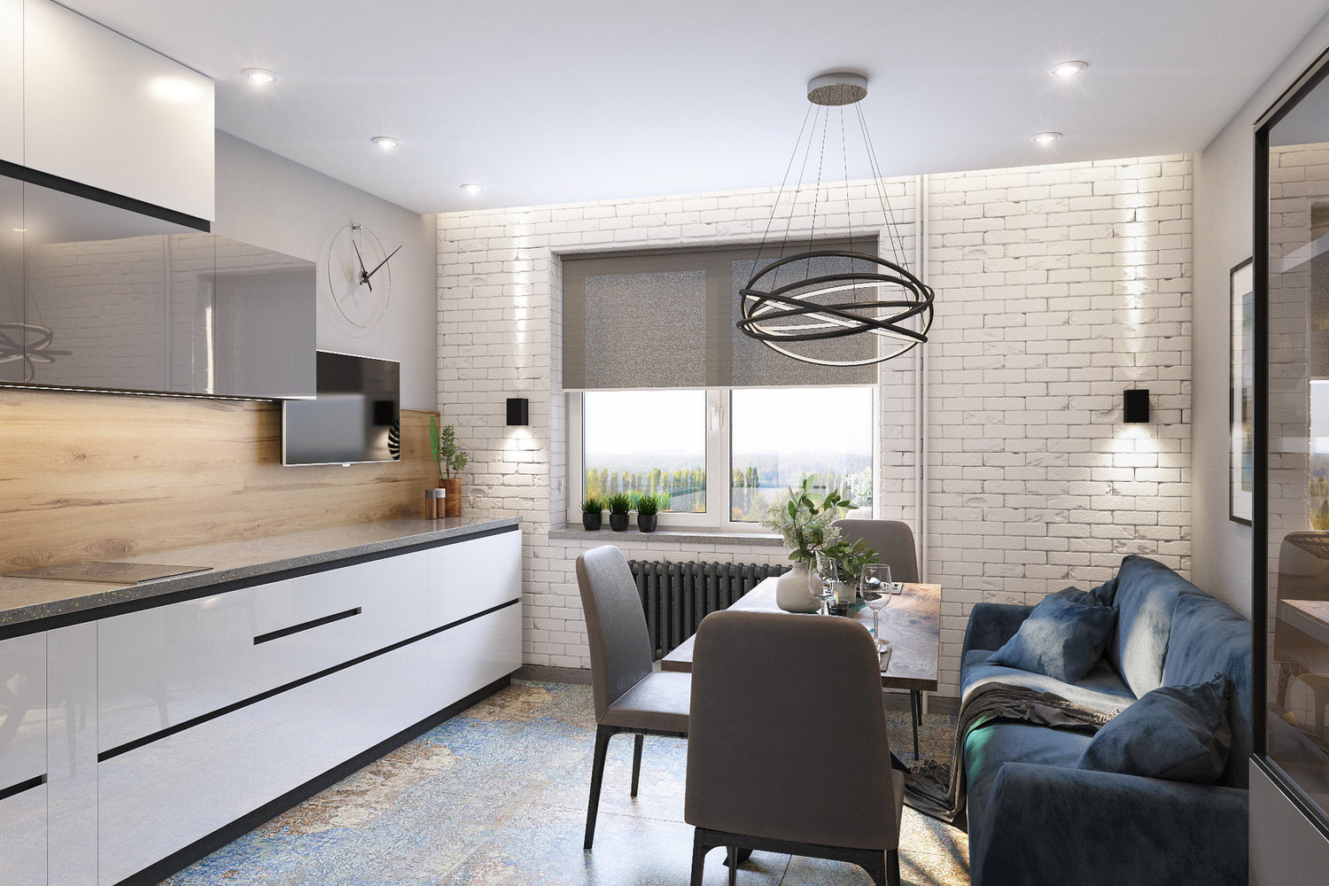 Фотография: Кухня и столовая в стиле Современный, Квартира, Ariston, Проект недели, Московский, 2 комнаты, 60-90 метров, Монолитно-кирпичный, водонагреватель, проточный водонагреватель, Анна Пруцкая, Ariston Dune RS – фото на INMYROOM