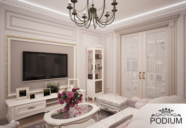 Фото из портфолио Гостиная с оттенками пудры – фотографии дизайна интерьеров на INMYROOM