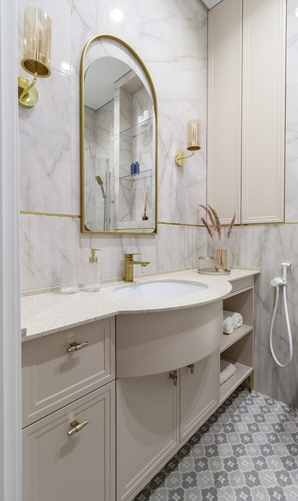 Фотография: Ванная в стиле Классический, Современный, Эклектика, Квартира, Проект недели, Кирпичный дом, 2 комнаты, 40-60 метров, Киров, Ольга Бухарева – фото на INMYROOM Фотография: Ванная в стиле Классический, Современный, Эклектика, Квартира, Проект недели, Кирпичный дом, 2 комнаты, 40-60 метров, Киров, Ольга Бухарева – фото на INMYROOM